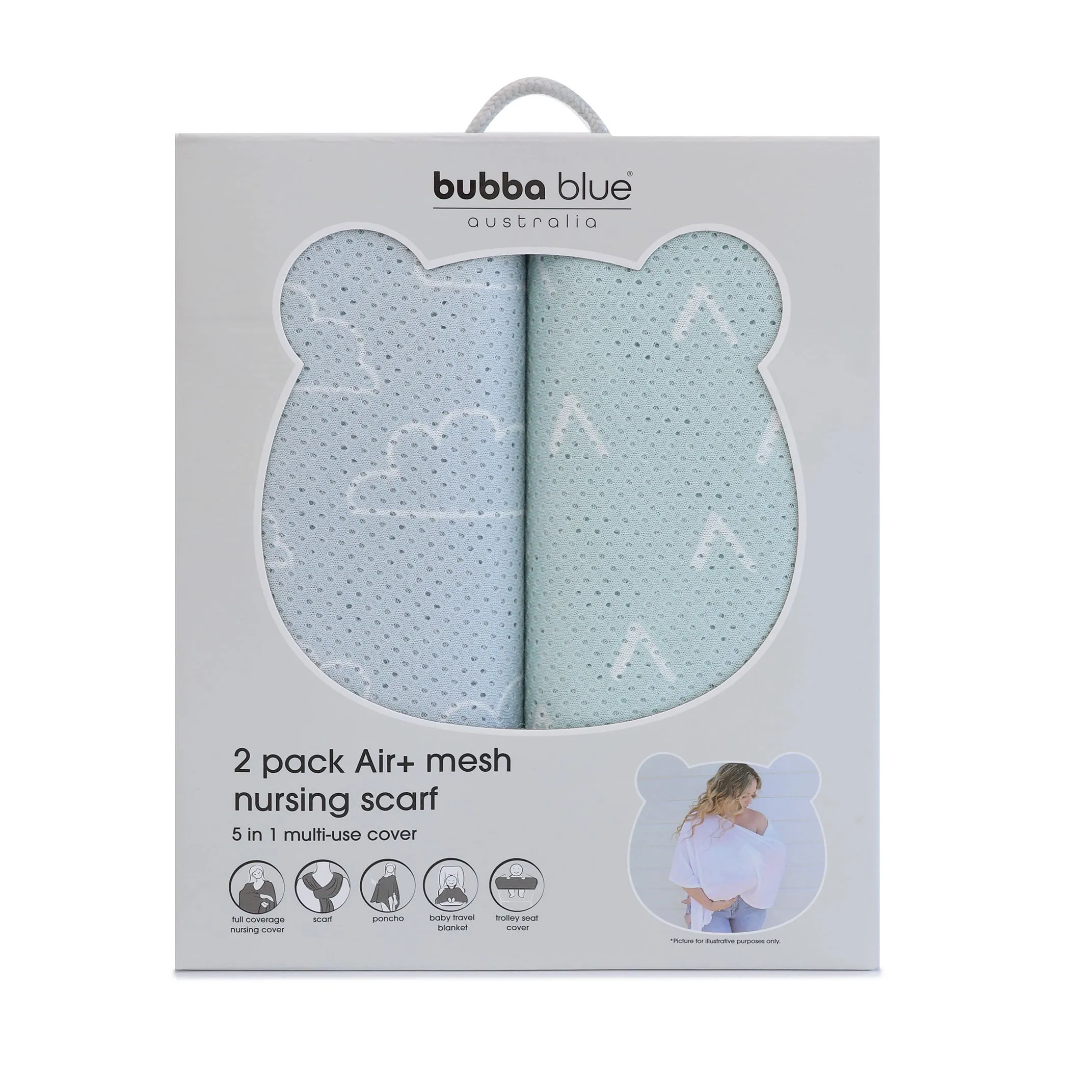 Nordic 2pk AIR  Mesh Nursing Scarf Sky/Mint
