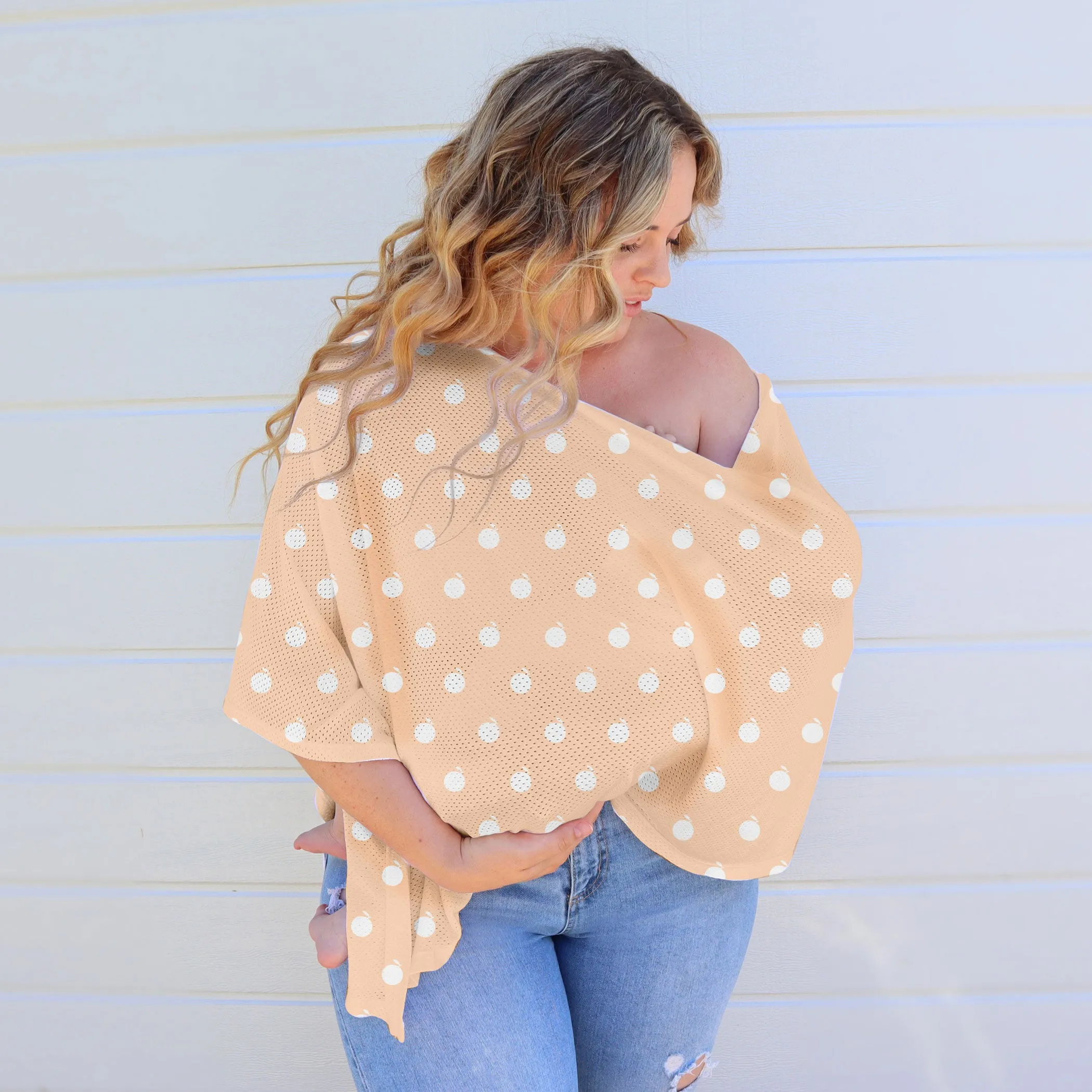 Nordic Sorbet 2pk AIR  Mesh Nursing Scarf Orange/Pear