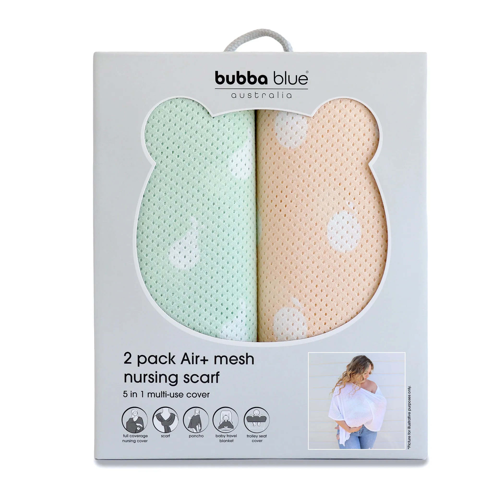 Nordic Sorbet 2pk AIR  Mesh Nursing Scarf Orange/Pear