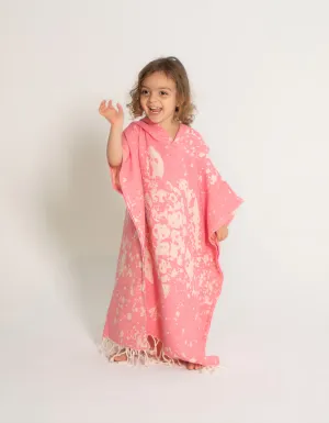 Pink Turkish Cotton Kids Poncho Towel
