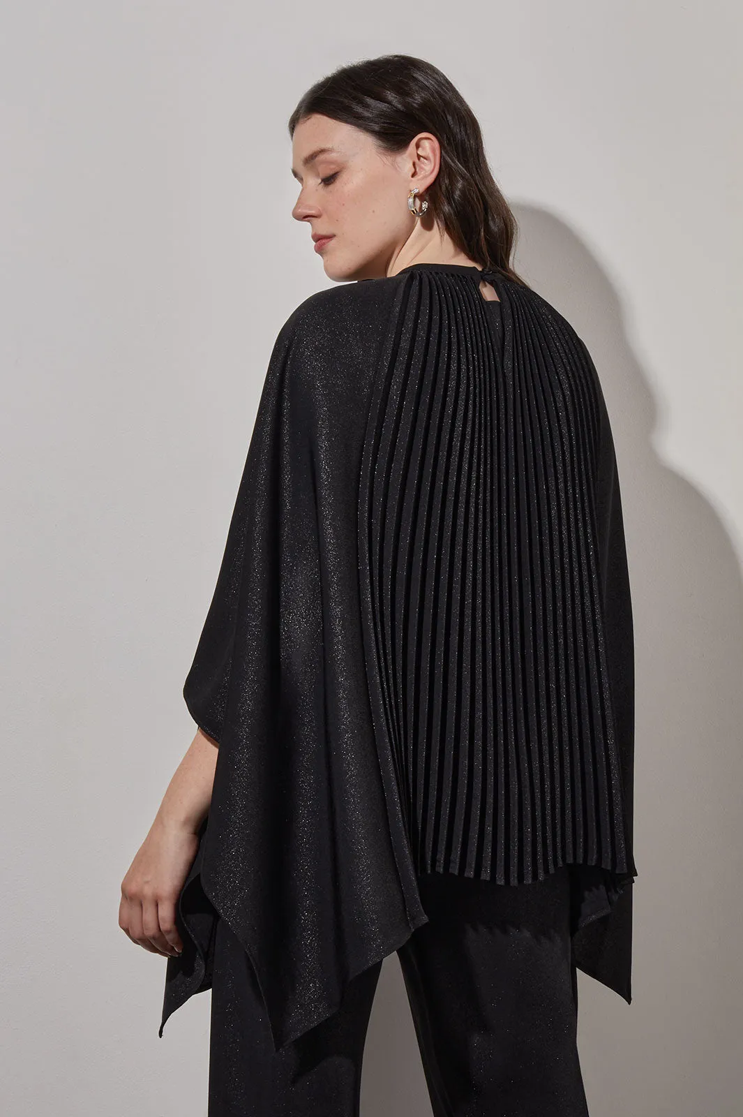 Pleated Poncho - Shimmer Woven