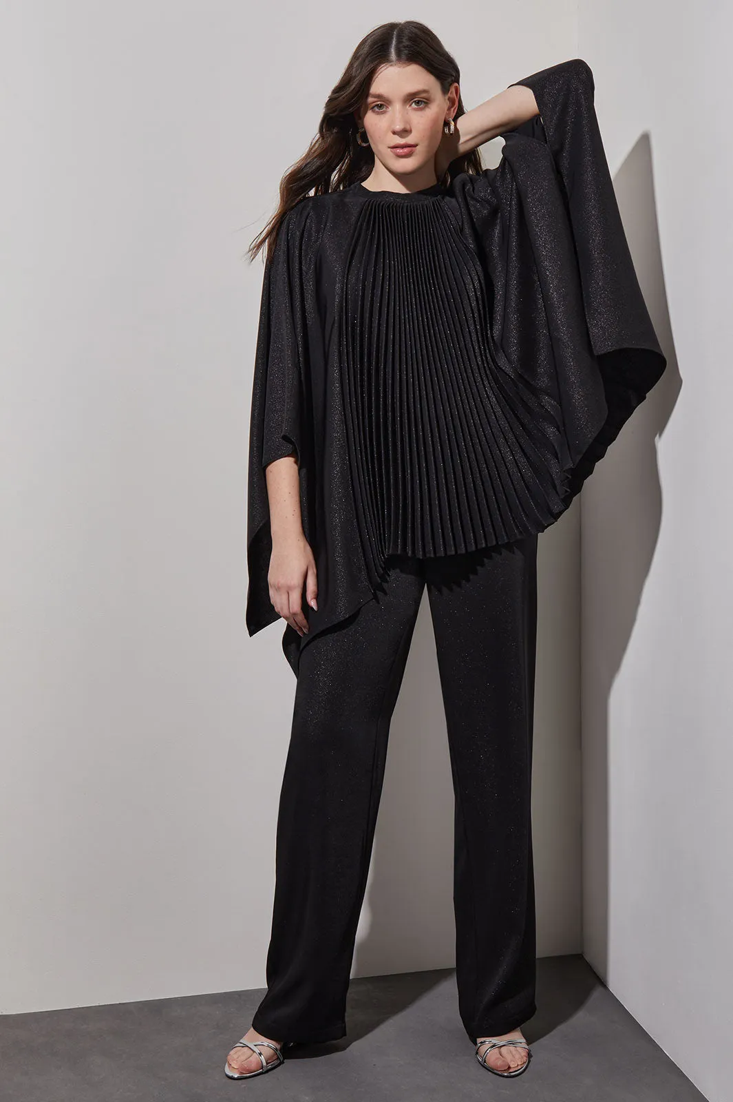 Pleated Poncho - Shimmer Woven