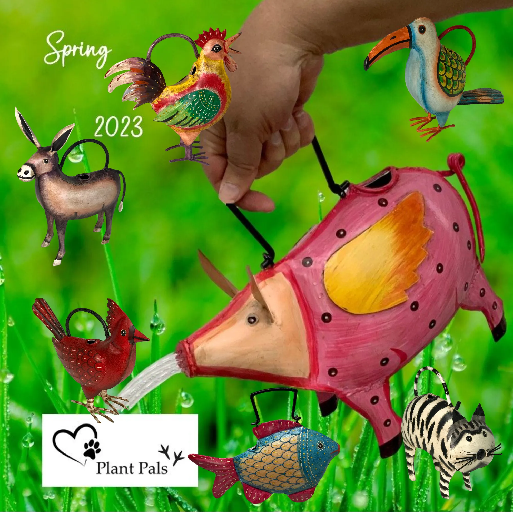 Poncho Pig Plant Pals Hand-Painted Watering Can