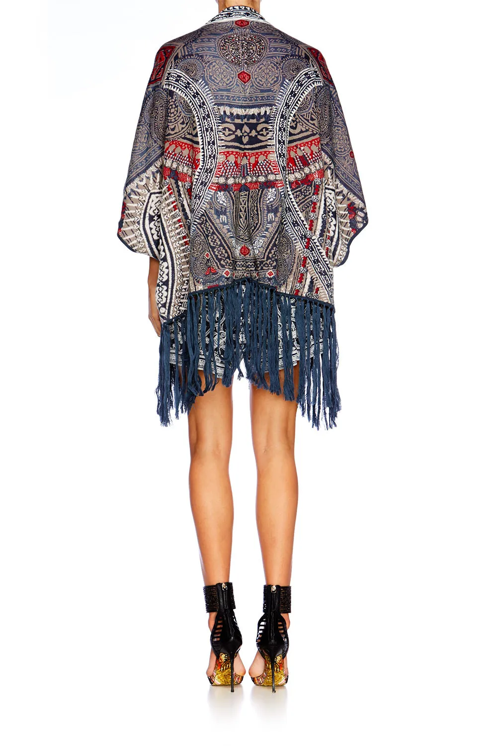 PONCHO WITH POCKETS & FRINGING TEACHER'S PET