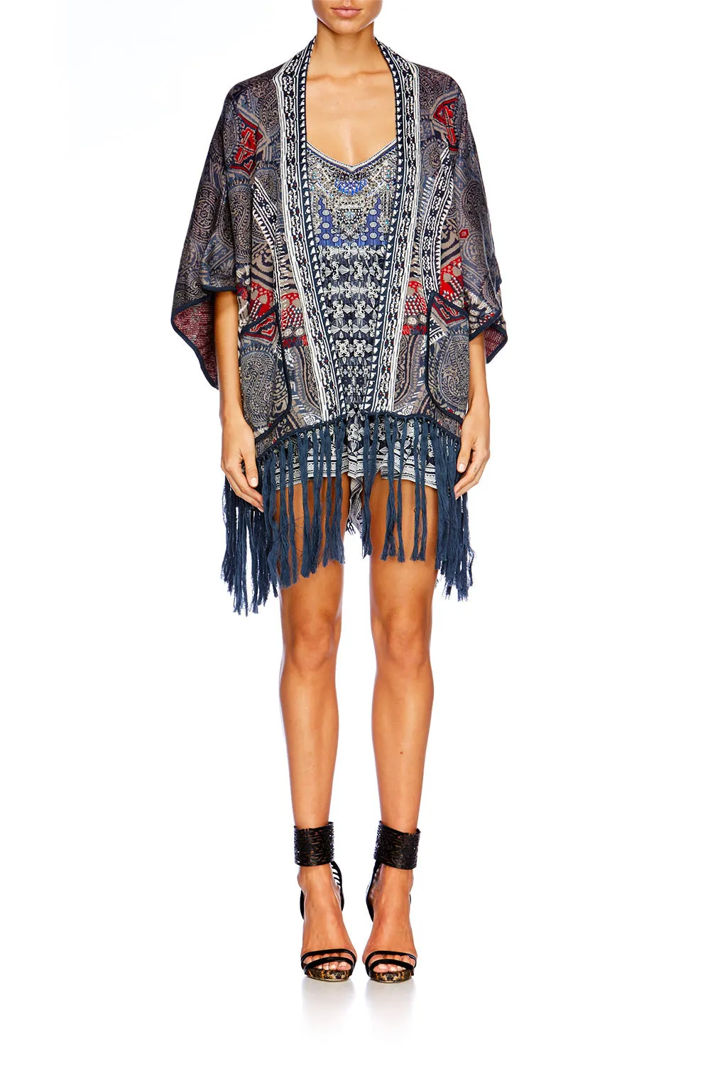 PONCHO WITH POCKETS & FRINGING TEACHER'S PET
