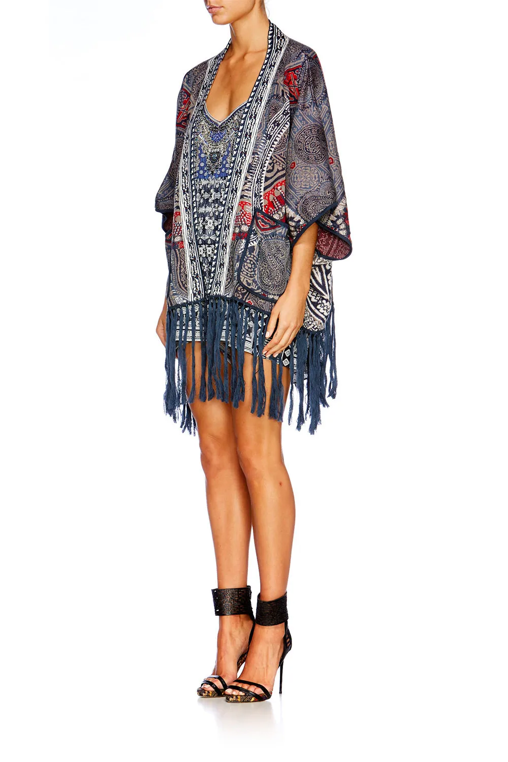 PONCHO WITH POCKETS & FRINGING TEACHER'S PET