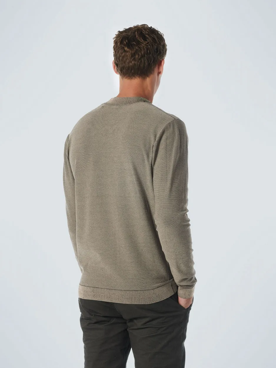 Pullover Crewneck 2 Coloured Jacquard | Stone