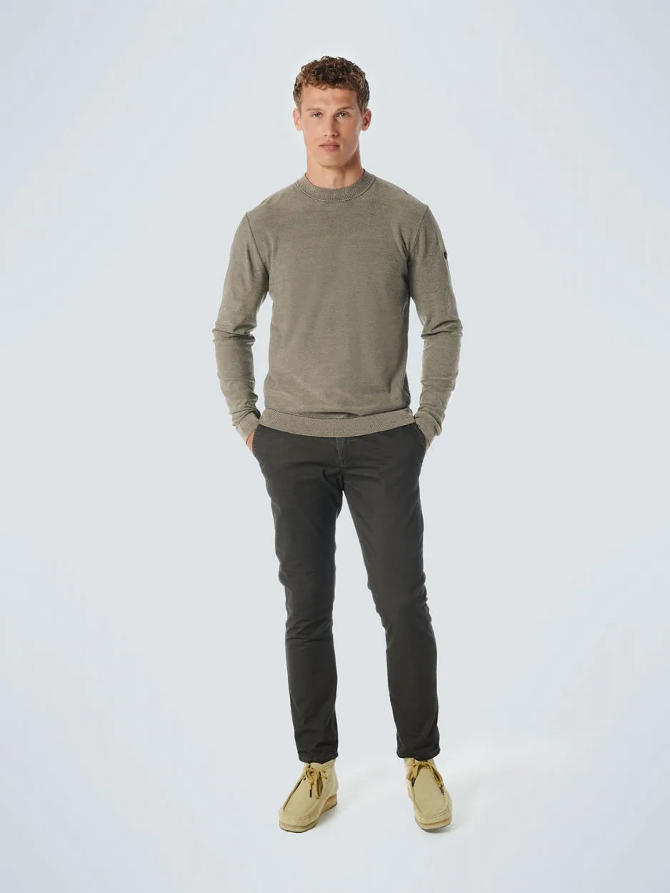 Pullover Crewneck 2 Coloured Jacquard | Stone