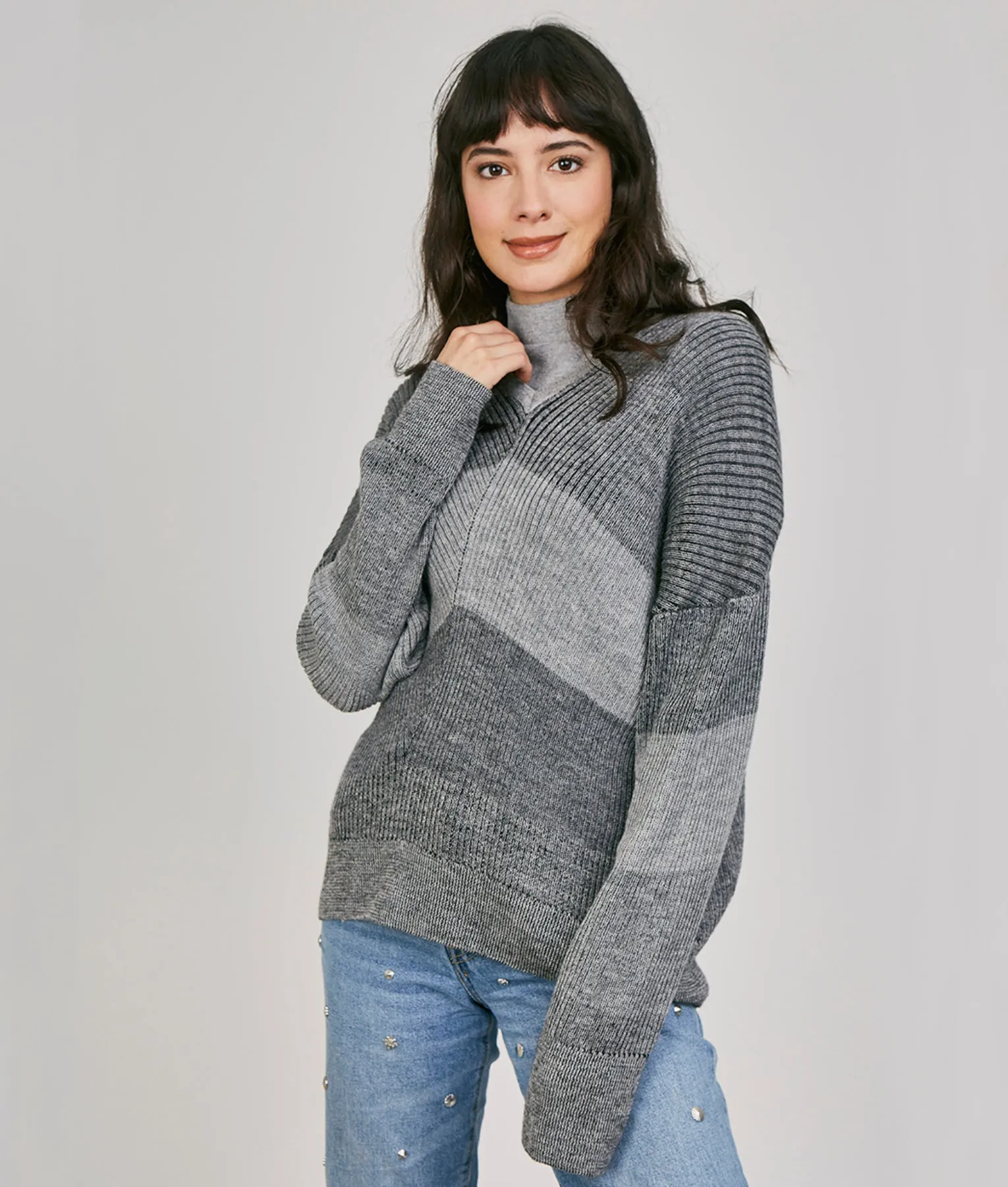 Pullover V Neck Diagonales Vinucuna