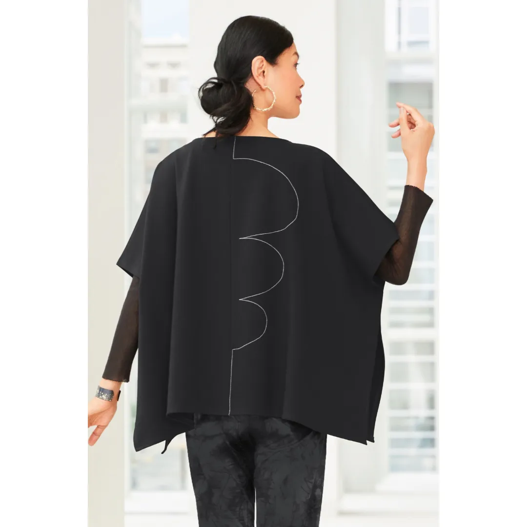 Punch Oversized Poncho - Black