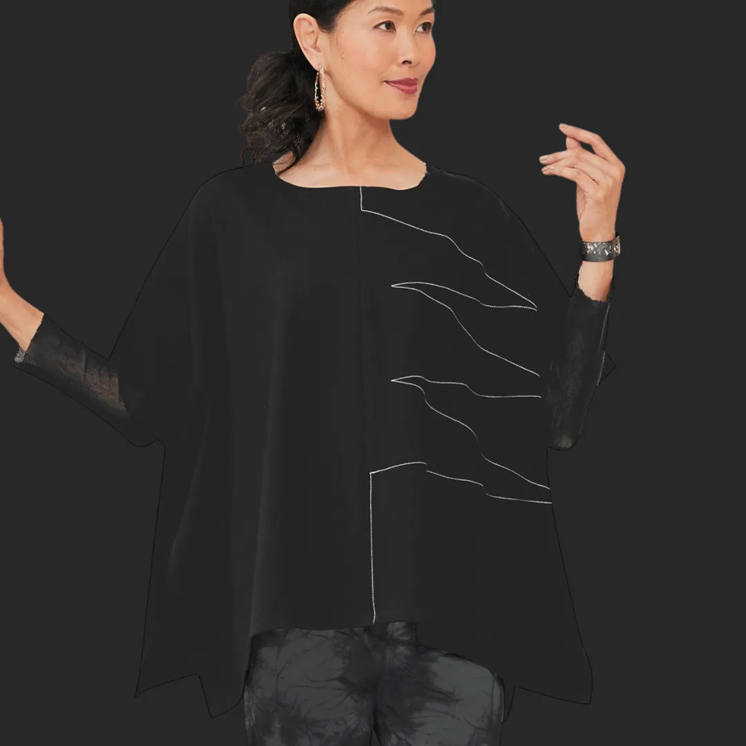 Punch Oversized Poncho - Black