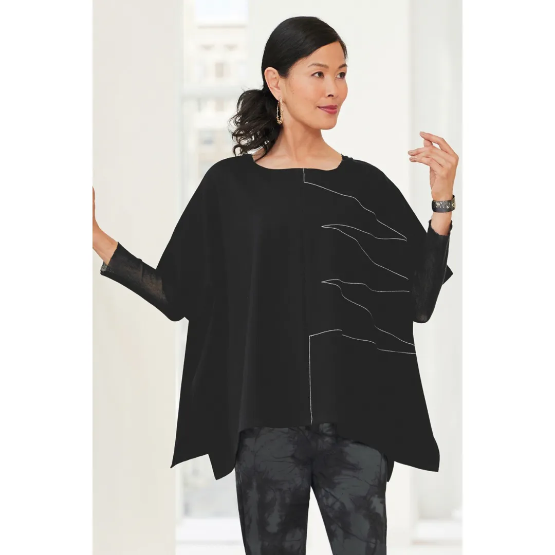 Punch Oversized Poncho - Black