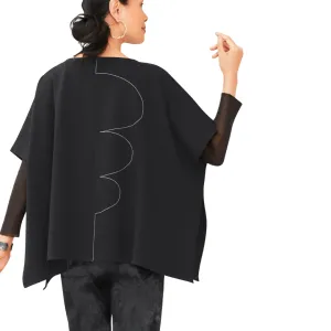 Punch Oversized Poncho - Black