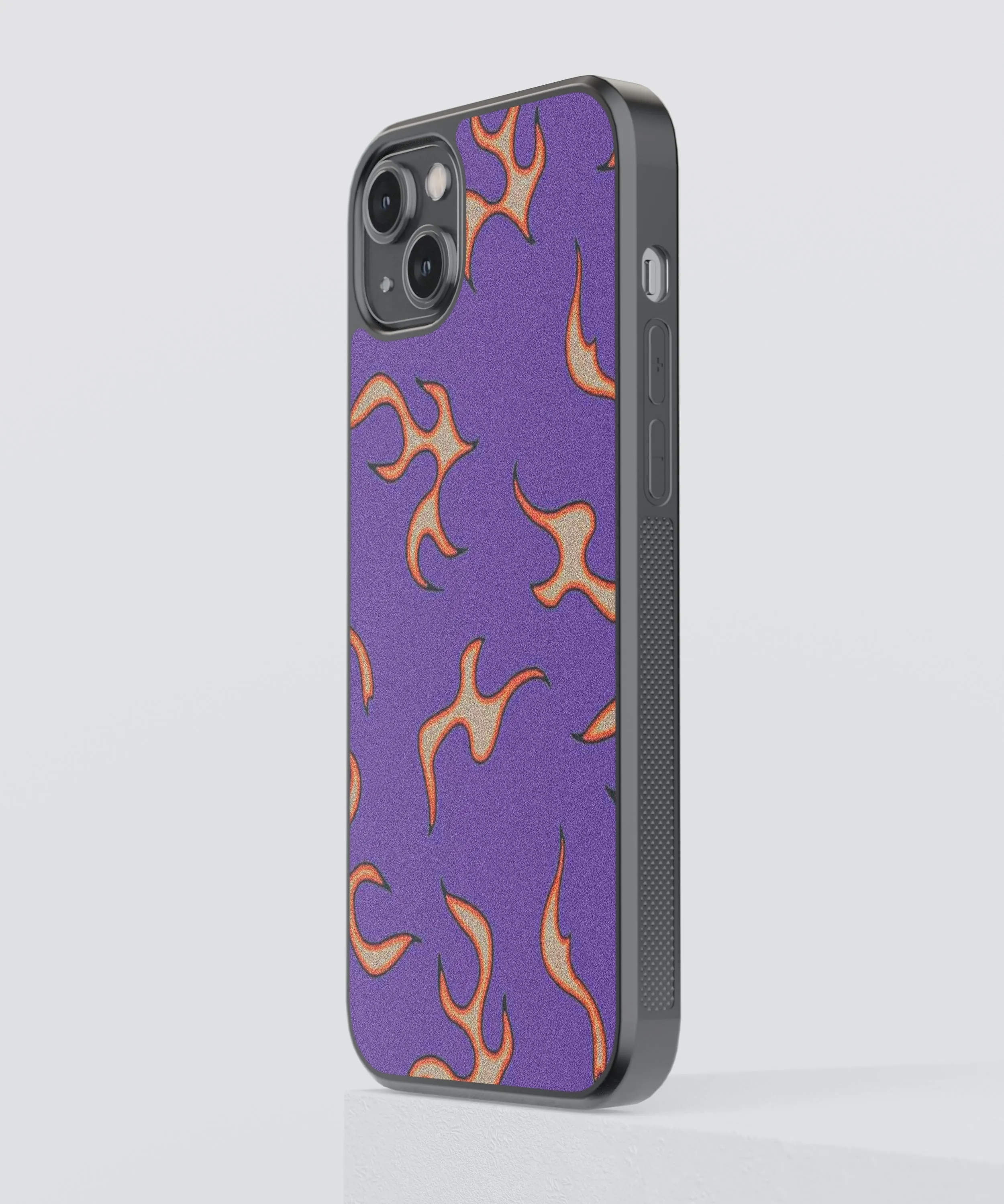 Purple Flames Pattern Abstract Glass Phone Case Cover