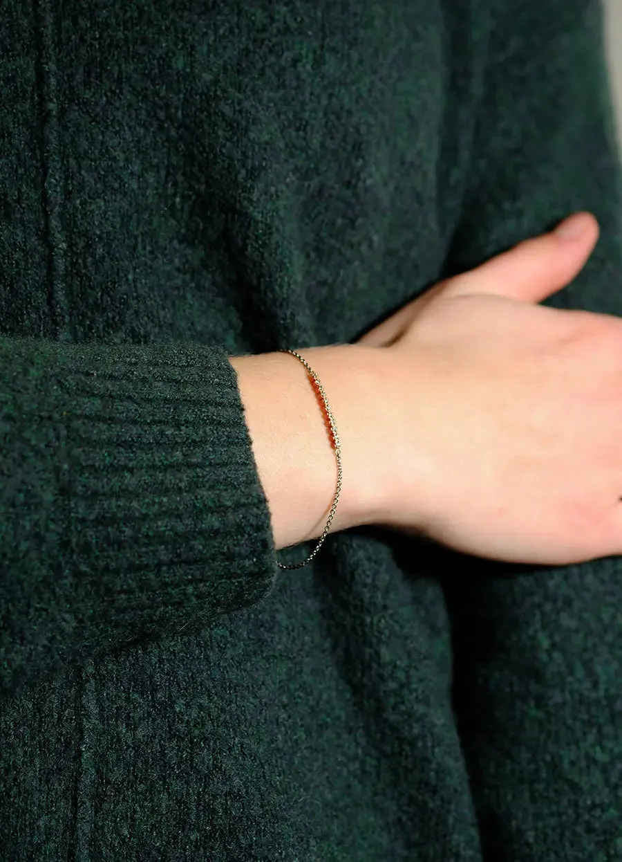 Red Gold and White Diamond Bar Bracelet