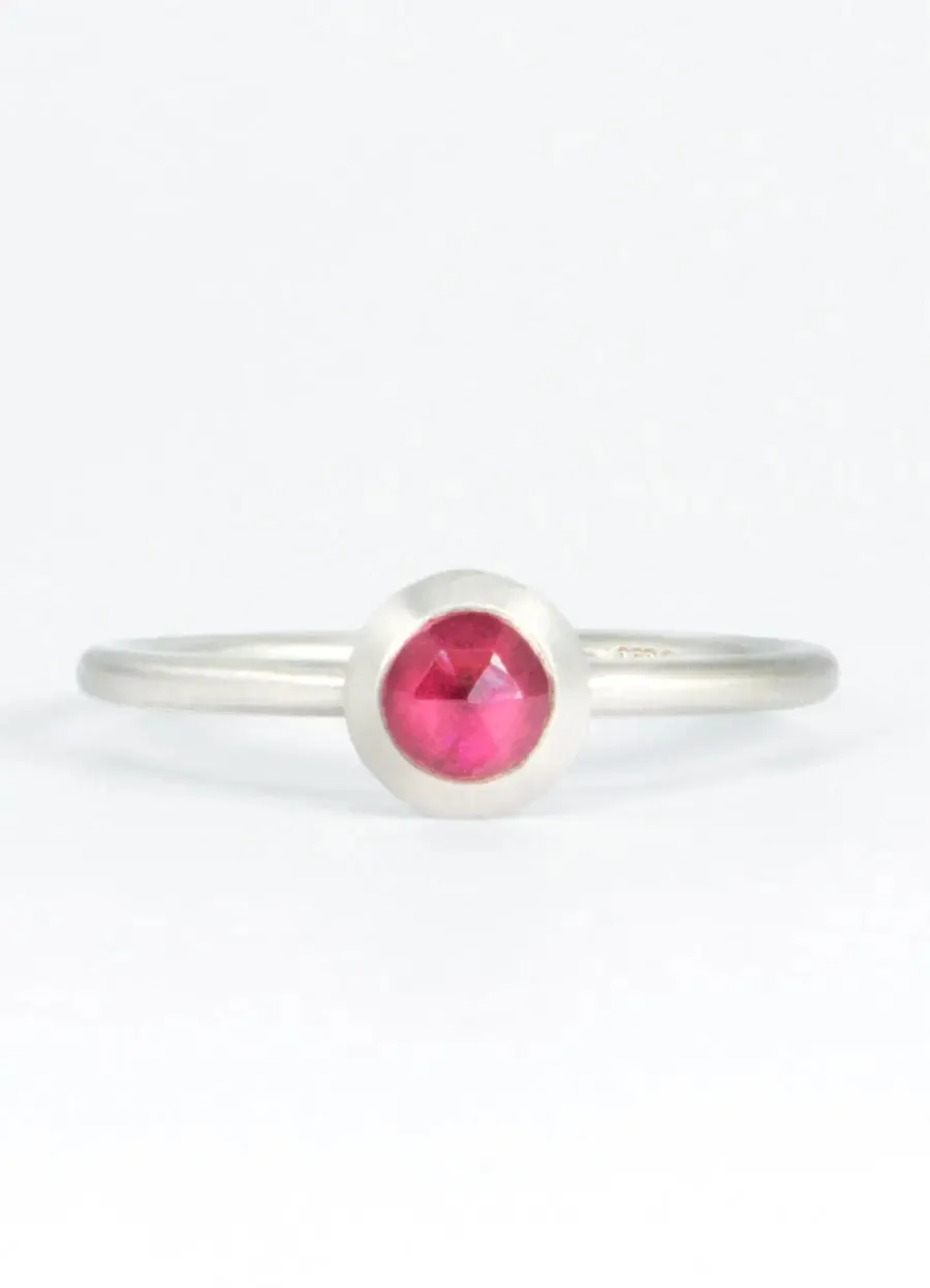 Red Ruby Palladium Ring