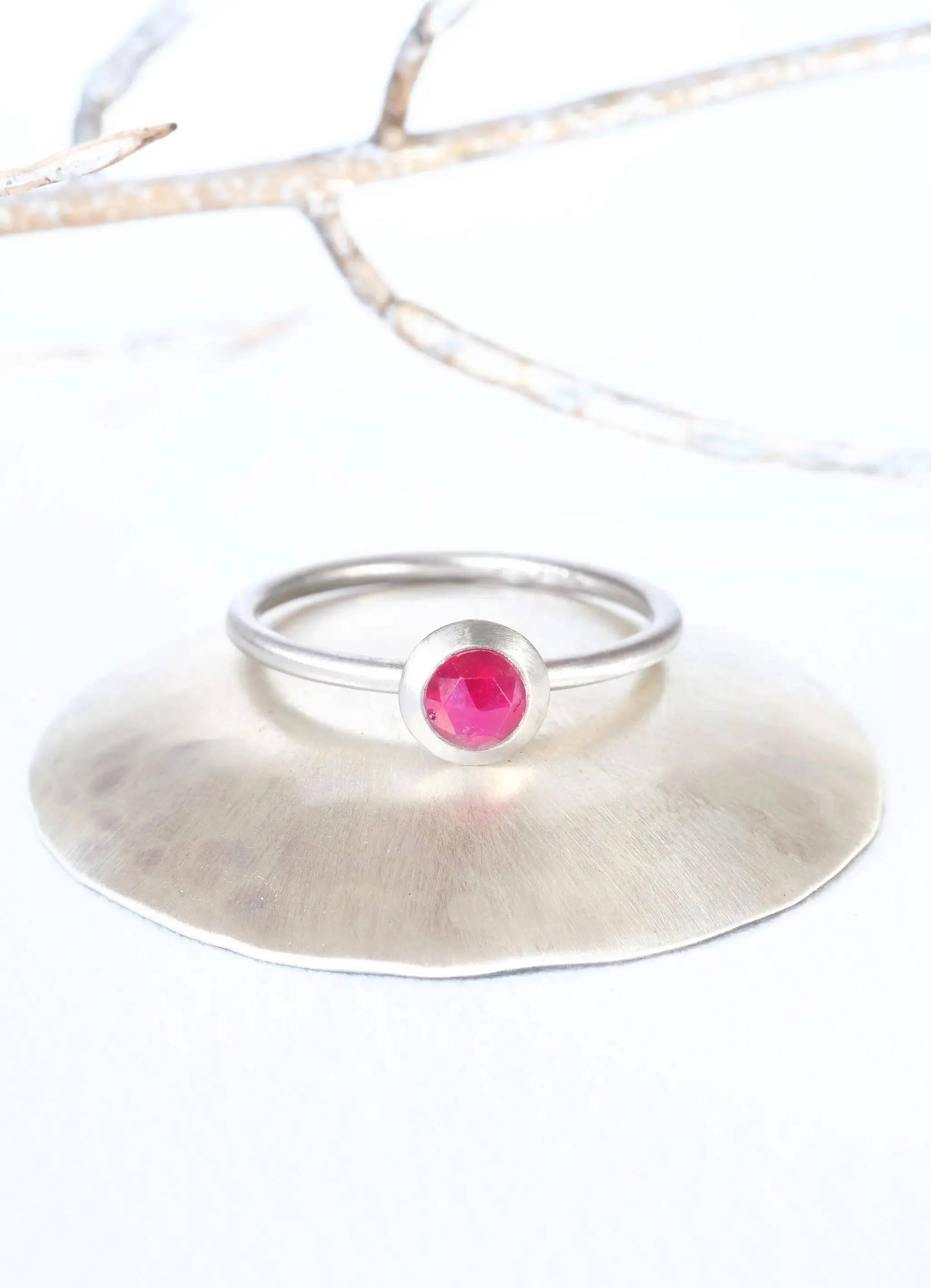 Red Ruby Palladium Ring