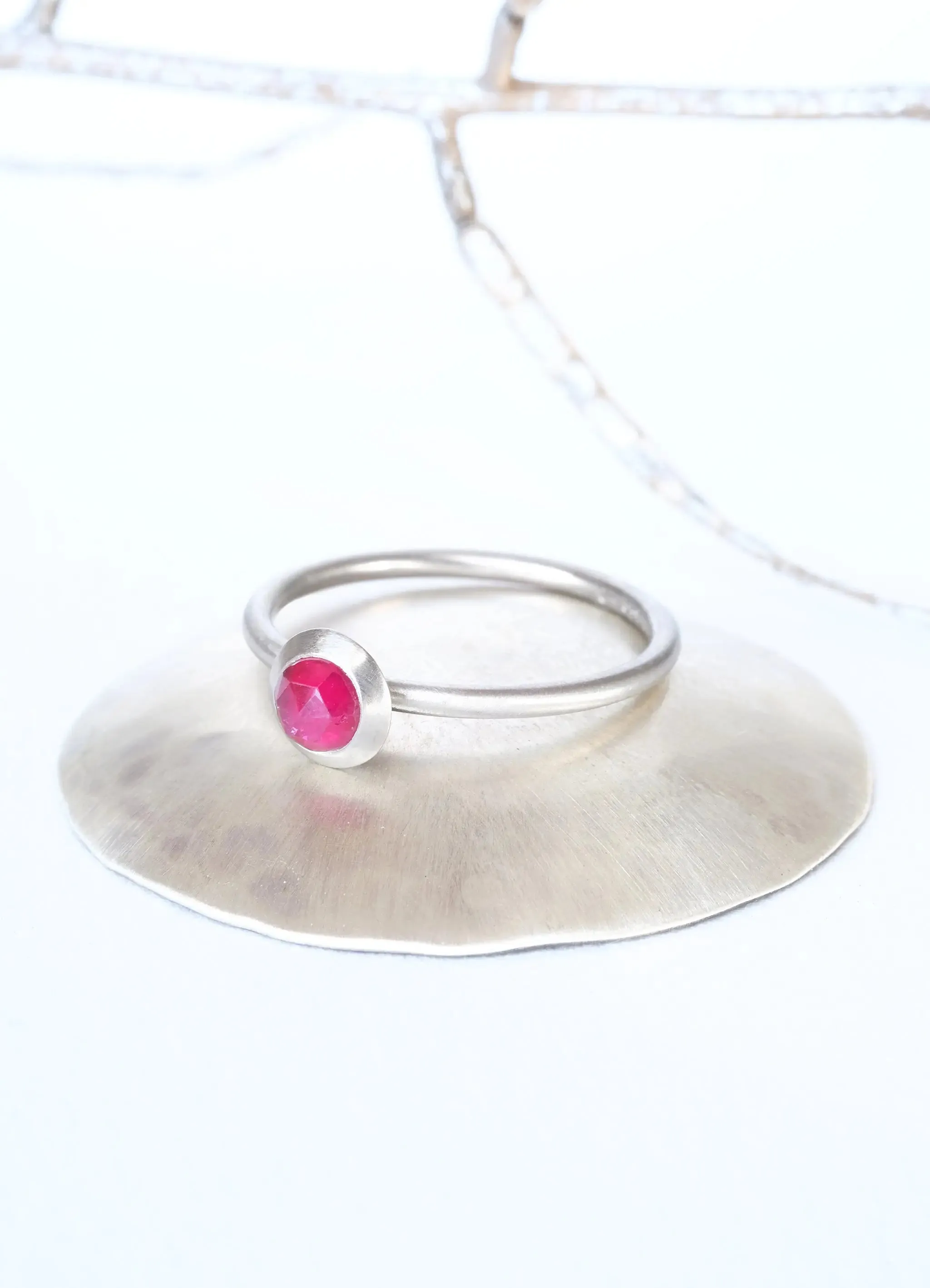 Red Ruby Palladium Ring