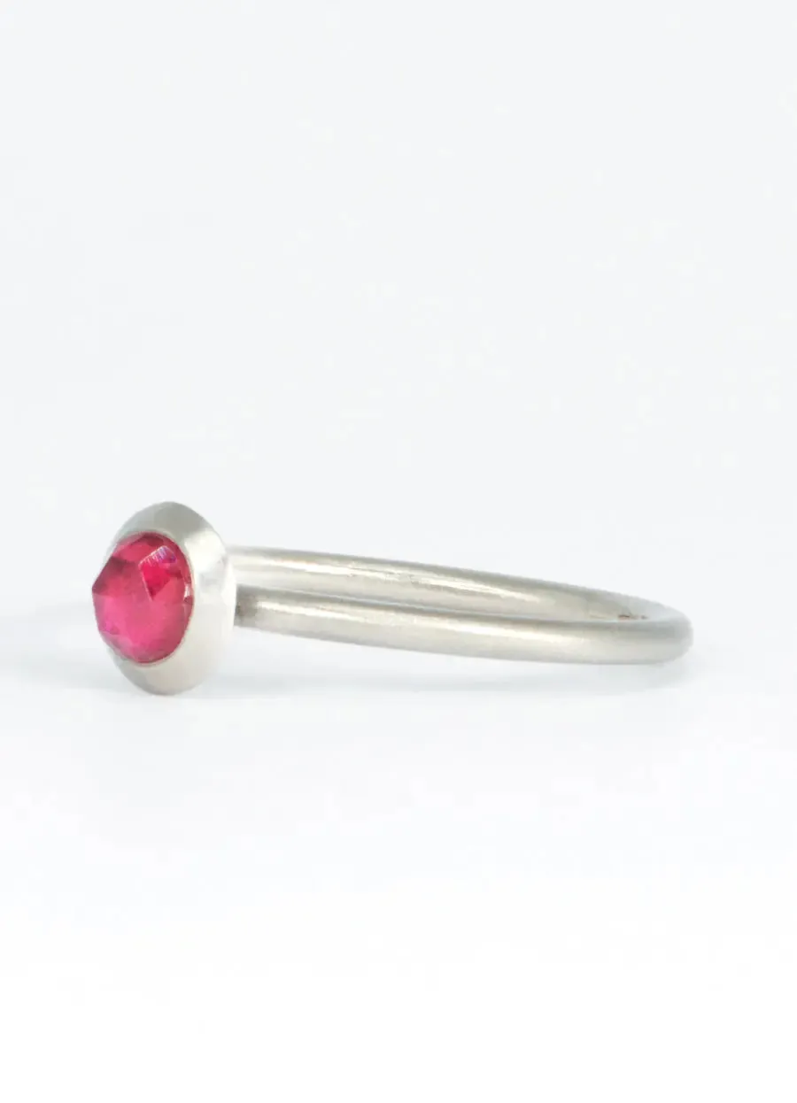 Red Ruby Palladium Ring