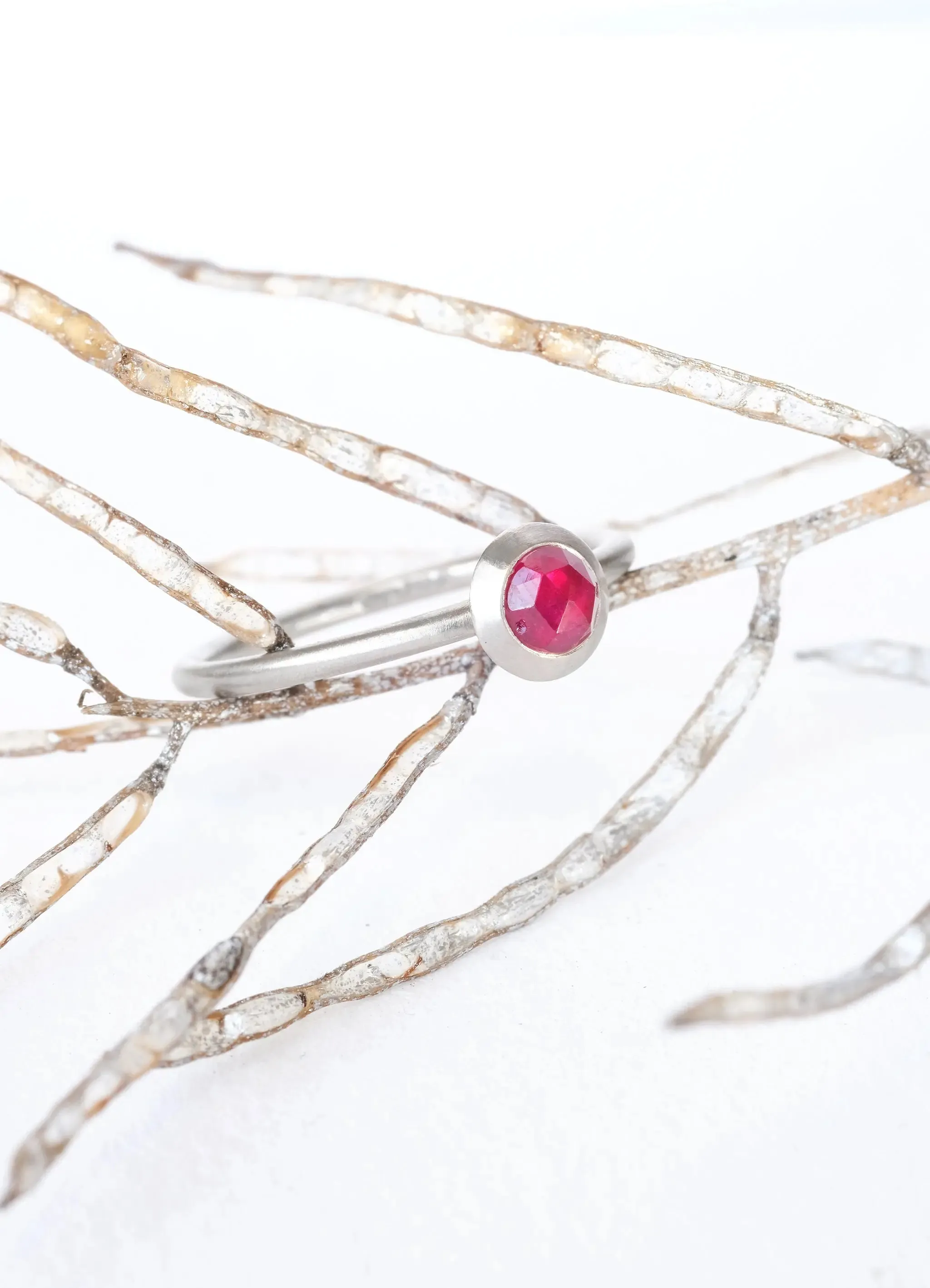 Red Ruby Palladium Ring