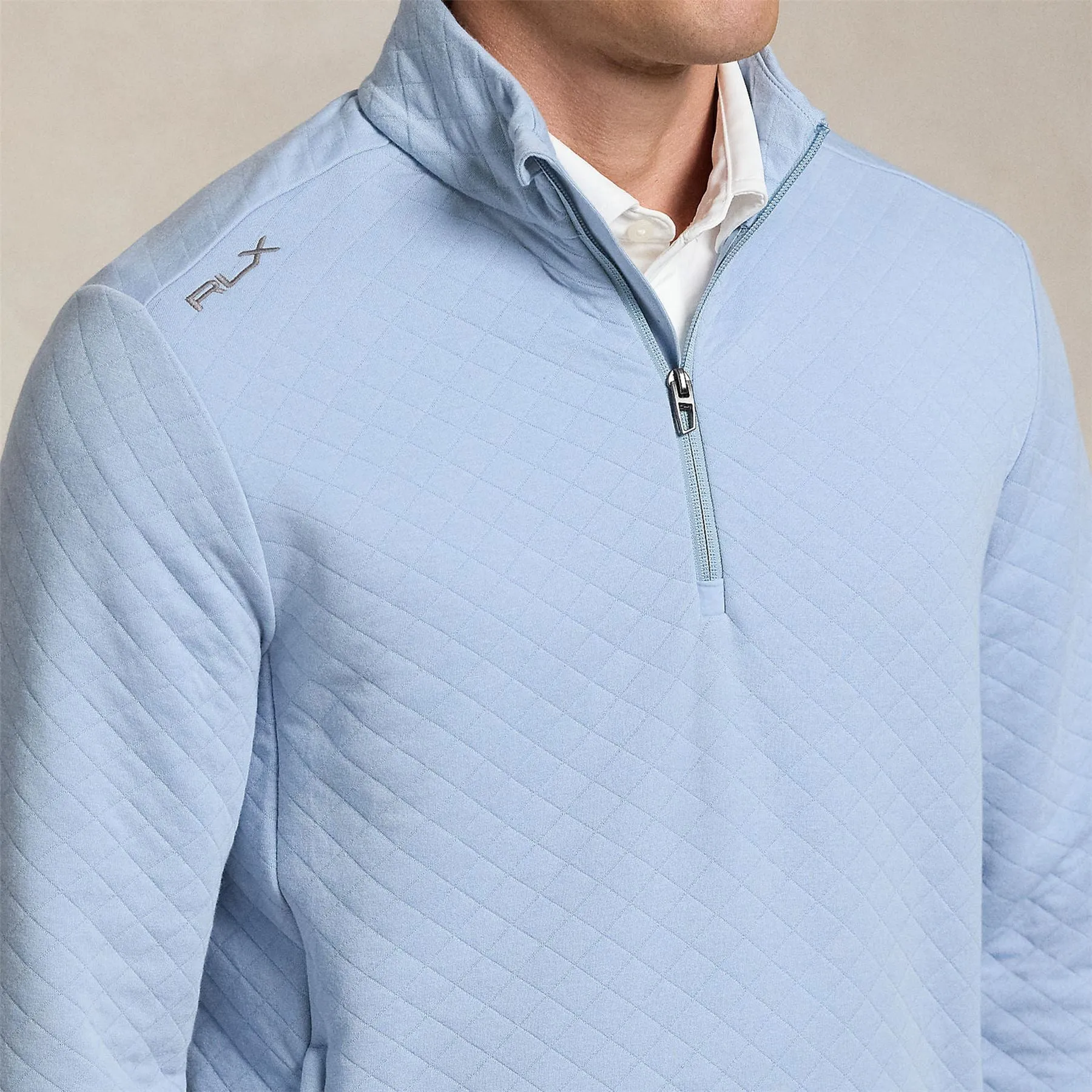 RLX Quilted Double Knit Pullover Estate Blue - 2025