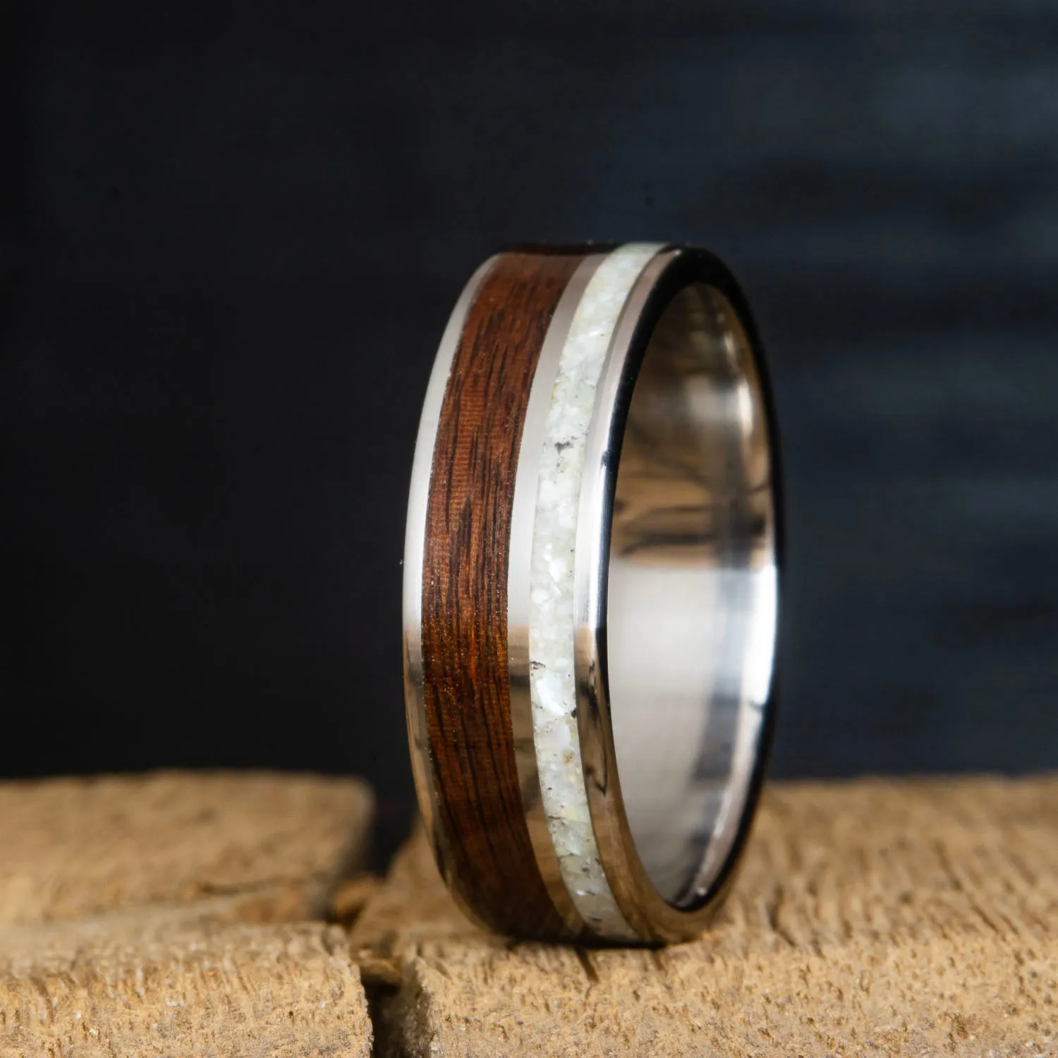 Rosewood w/mother of pearl inlay ring