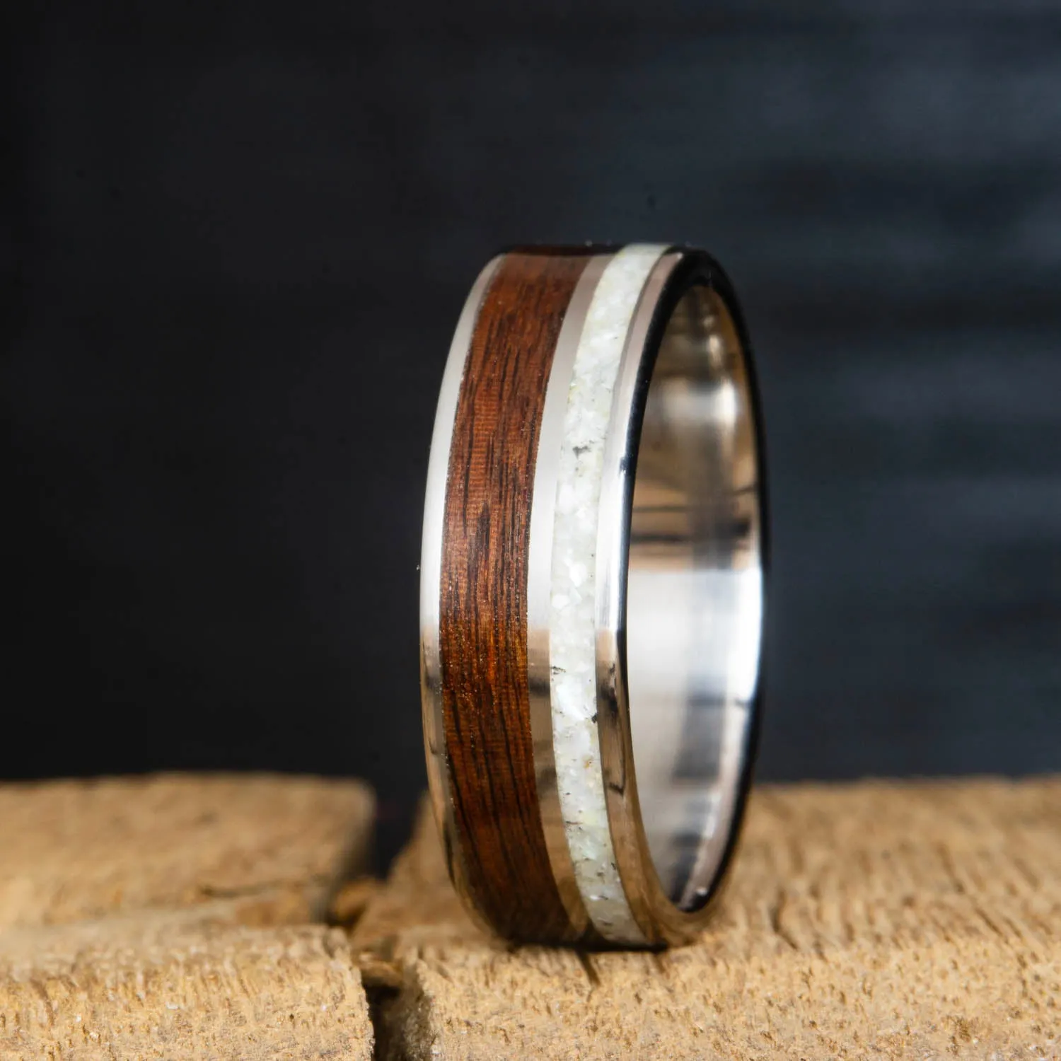 Rosewood w/mother of pearl inlay ring