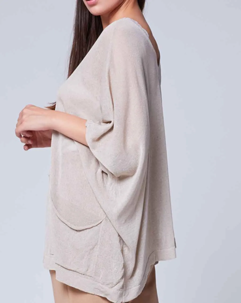 Sheer Gradient Button Poncho