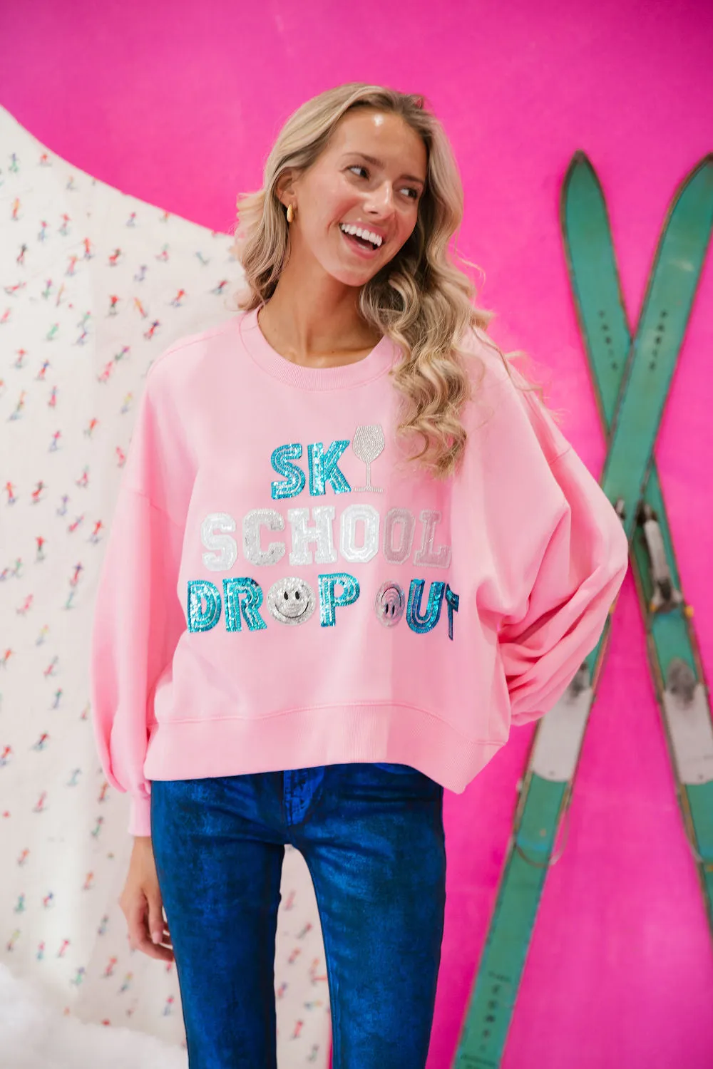 SKI SCHOOL DROPOUT PINK PULLOVER