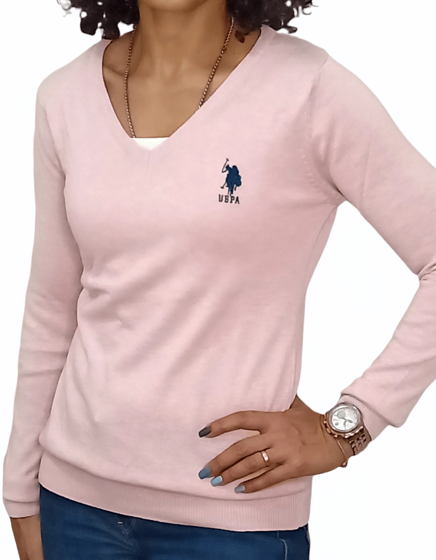 [slim-fit] Women USPA Pullover - Pink