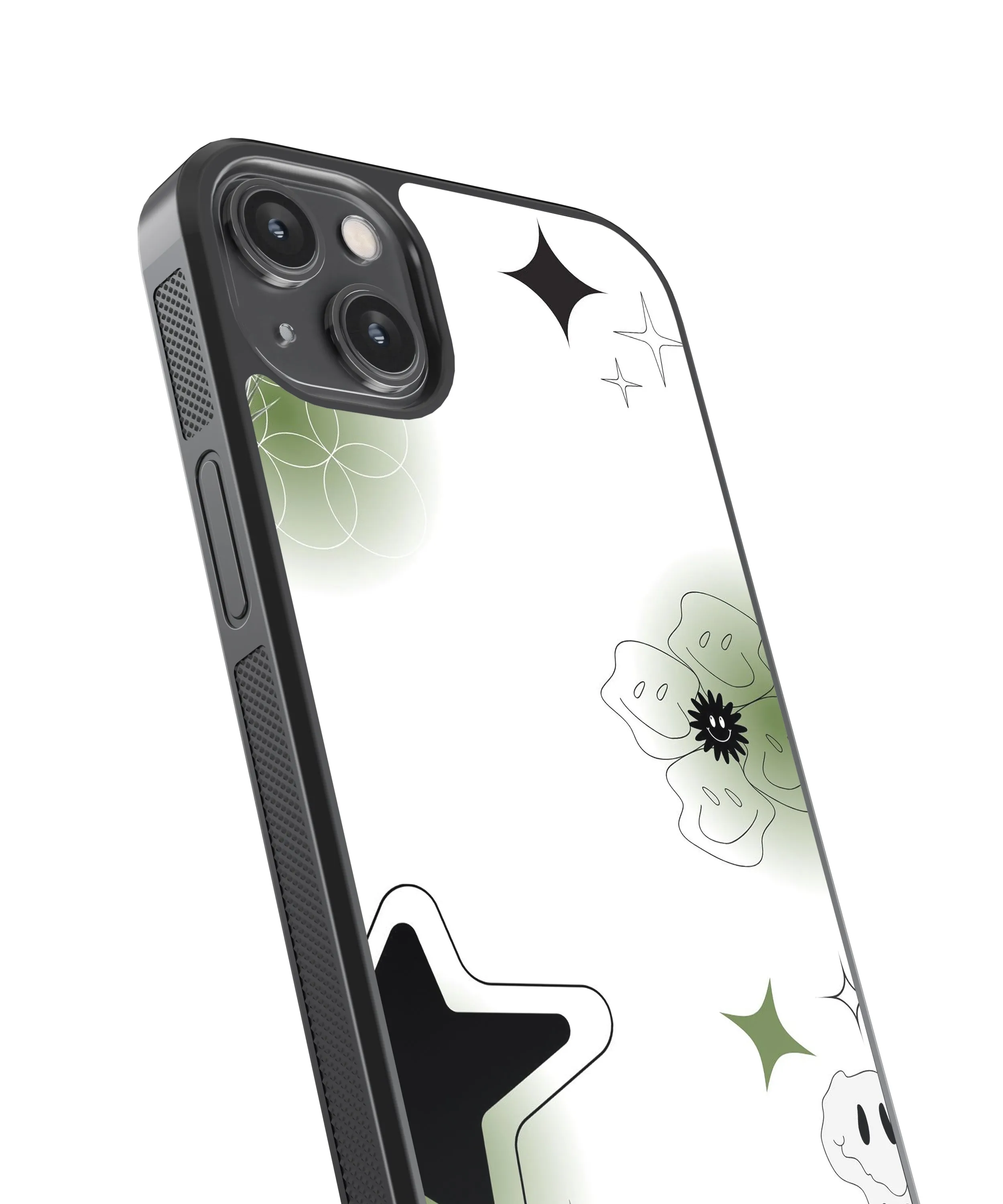 Smiley Stars Abstract Glass Phone Case Cover