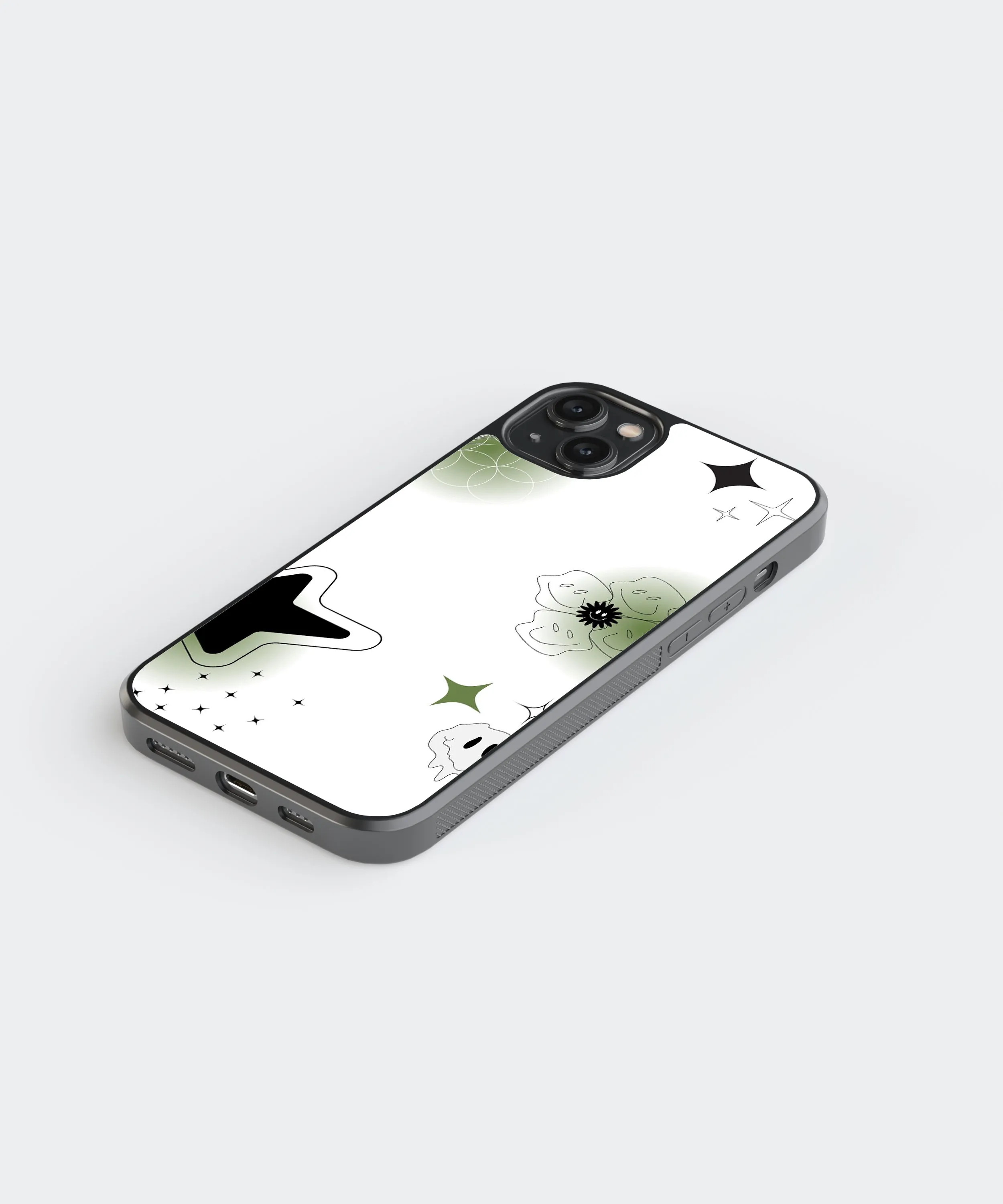 Smiley Stars Abstract Glass Phone Case Cover