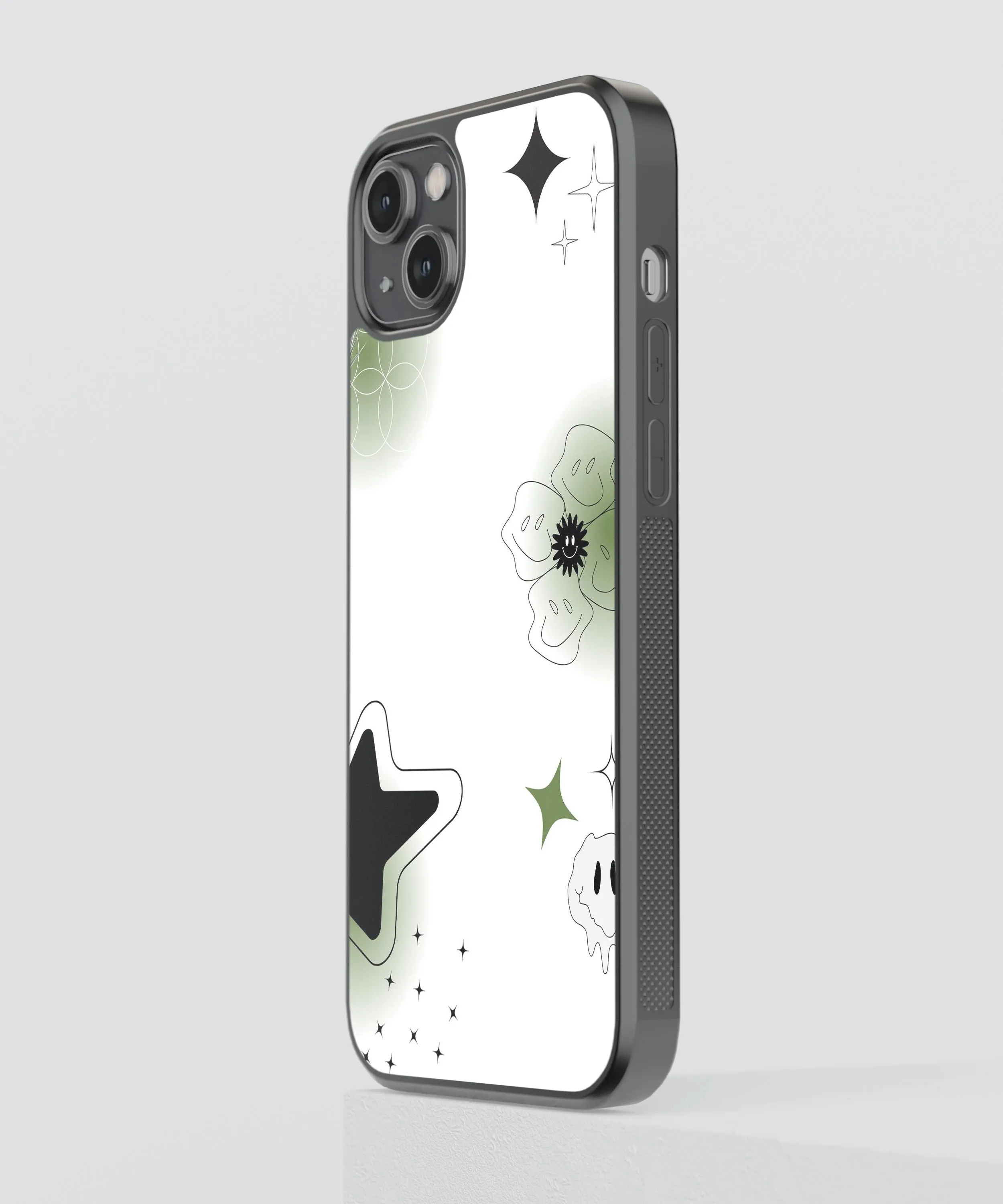 Smiley Stars Abstract Glass Phone Case Cover