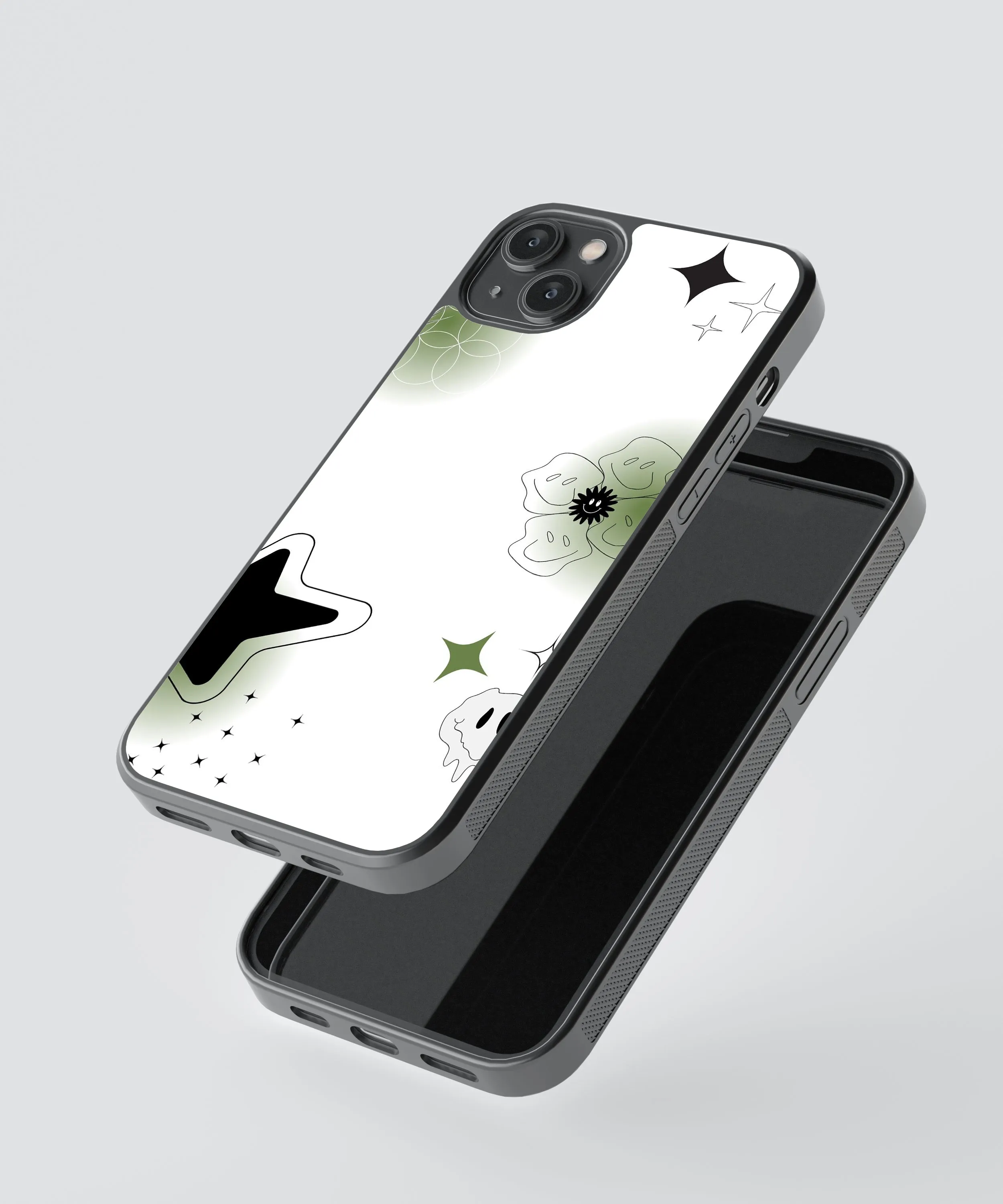 Smiley Stars Abstract Glass Phone Case Cover