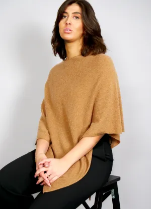 SY-24001 Poncho - 100% Cashmere - Accesories - Cashew
