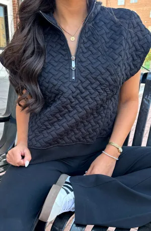 Tell You Everything Black Puff Pullover