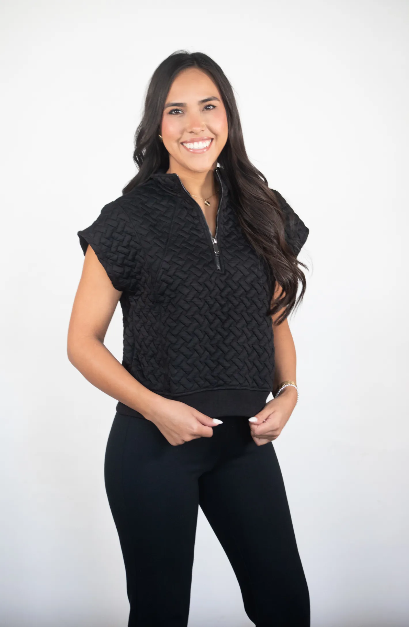 Tell You Everything Black Puff Pullover