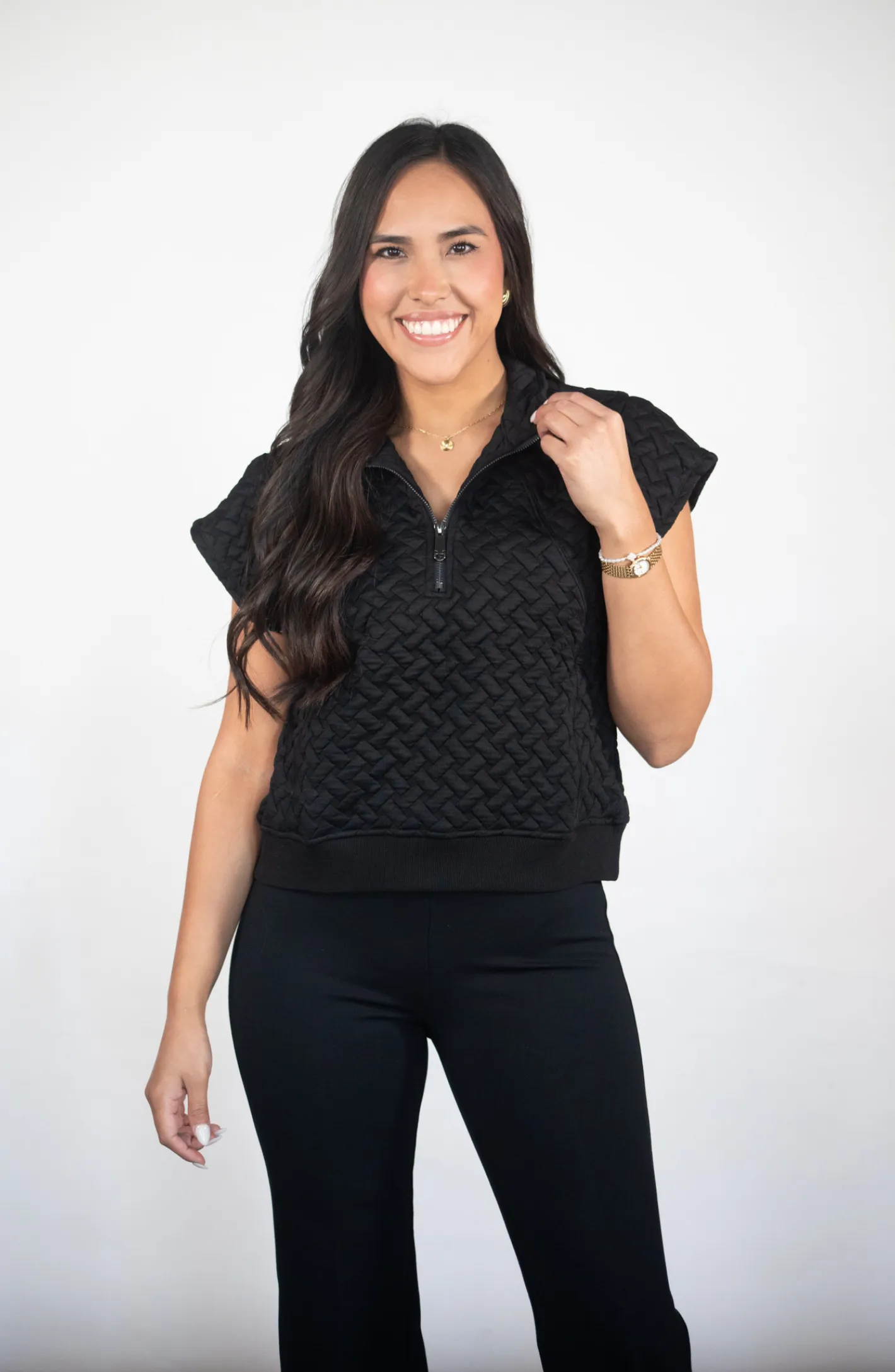 Tell You Everything Black Puff Pullover