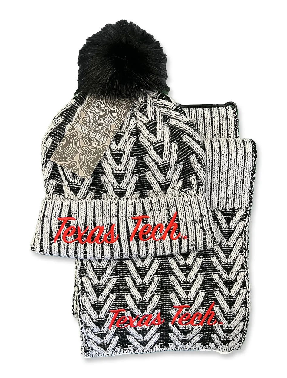 Texas Tech Script Scarf and Beanie Set