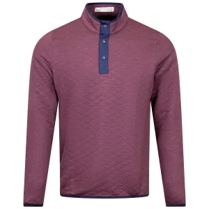 The Sullivan Snap Button Pullover Heathered Dark Claret/Navy - AW24 The Sullivan Snap Button Pullover Heathered Dark Claret/Navy - AW24