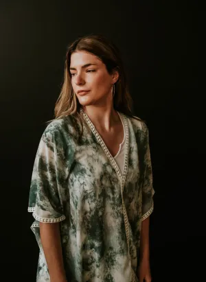 Tie Dye with Crochet Poncho/Cover Up