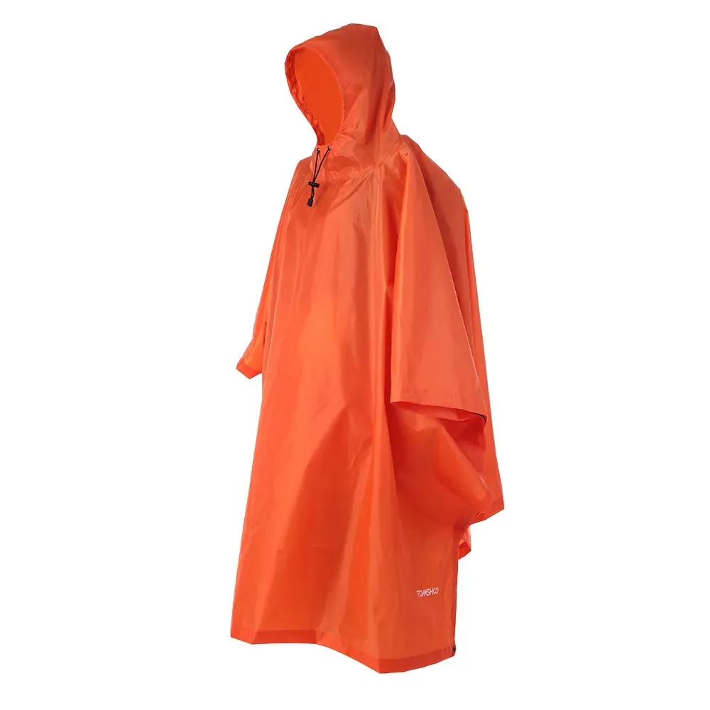 TOMSHOO Multifunctional Rain Poncho Cover with Hood Hiking Cycling Rain Cover Poncho Coat Outdoor Tool Camping Tent Mat
