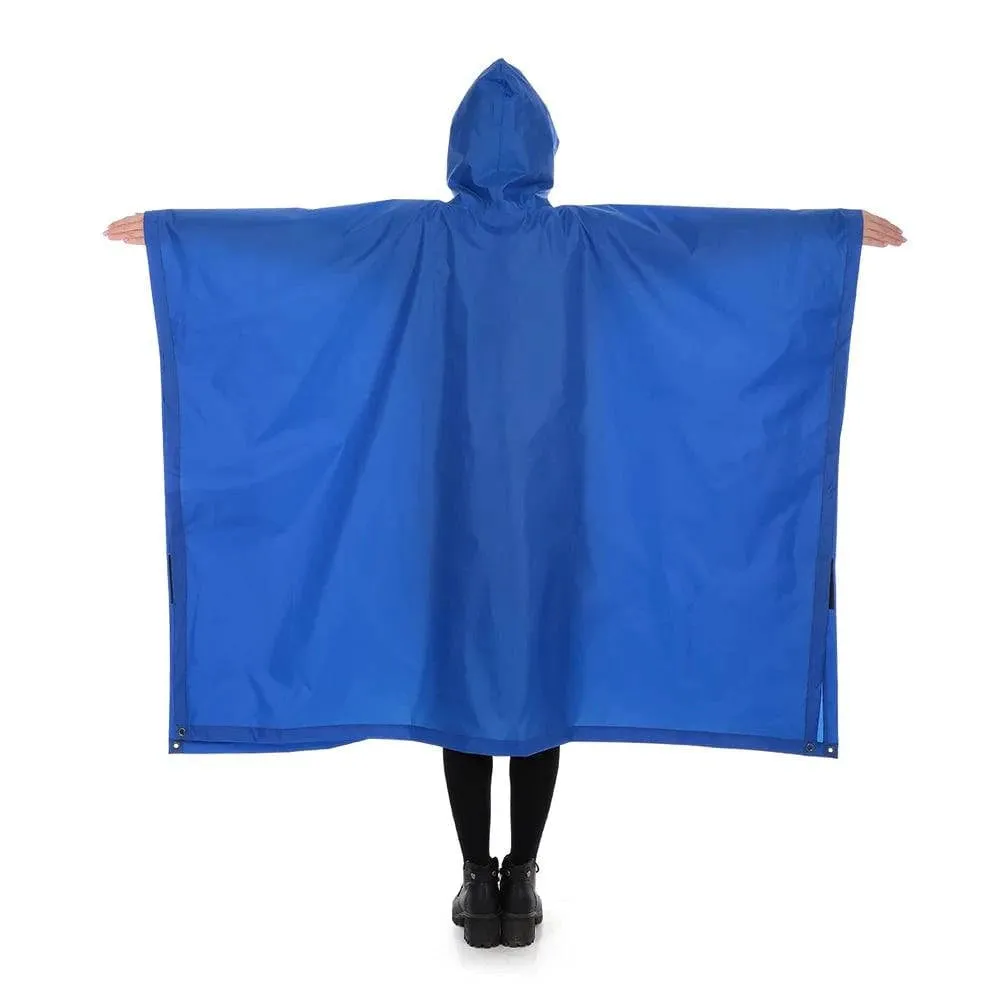 TOMSHOO Multifunctional Rain Poncho Cover with Hood Hiking Cycling Rain Cover Poncho Coat Outdoor Tool Camping Tent Mat
