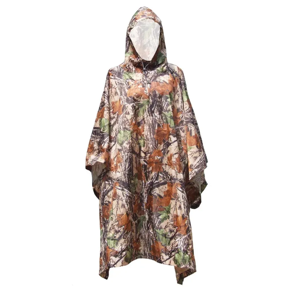 TOMSHOO Multifunctional Rain Poncho Cover with Hood Hiking Cycling Rain Cover Poncho Coat Outdoor Tool Camping Tent Mat