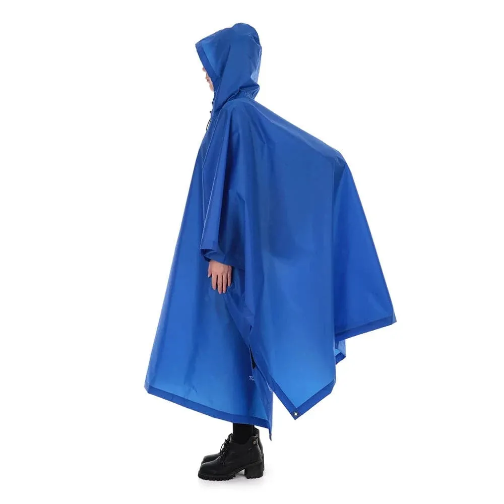 TOMSHOO Multifunctional Rain Poncho Cover with Hood Hiking Cycling Rain Cover Poncho Coat Outdoor Tool Camping Tent Mat