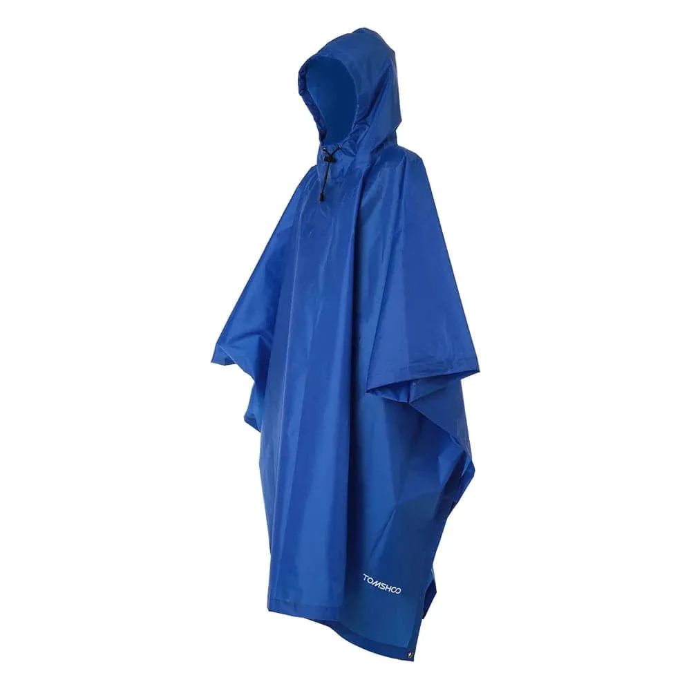 TOMSHOO Multifunctional Rain Poncho Cover with Hood Hiking Cycling Rain Cover Poncho Coat Outdoor Tool Camping Tent Mat