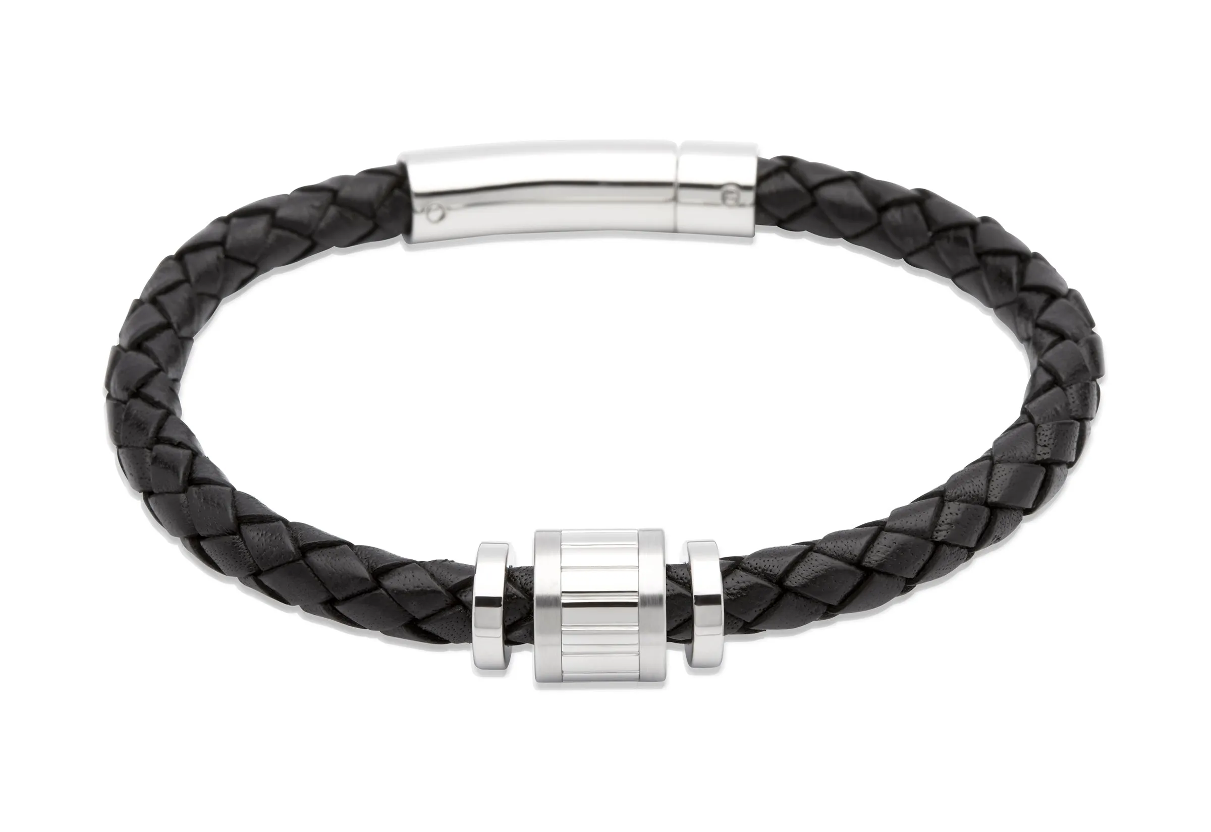 Unique & Co Black Leather Bracelet B323BL