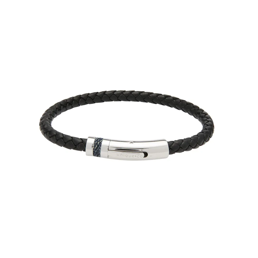 Unique & Co Black Leather Bracelet B429BL
