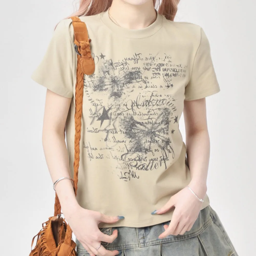 Unique Print Short-Sleeve T-Shirt
