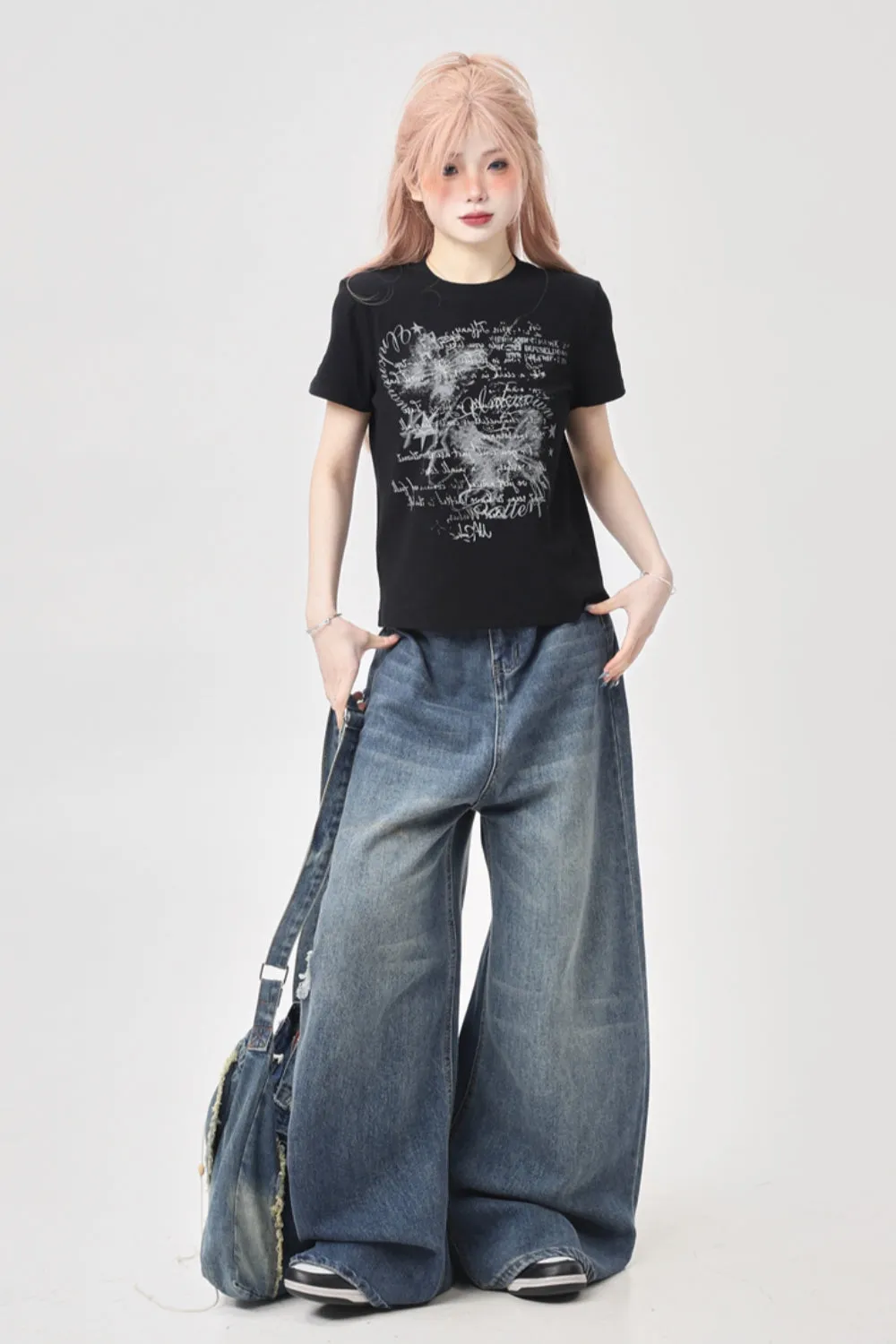 Unique Print Short-Sleeve T-Shirt